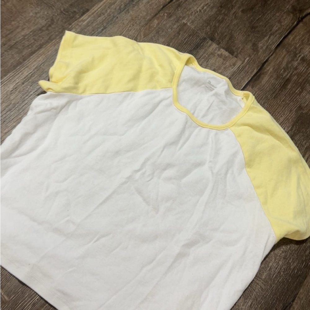 Yellow and White Raglan T-Shirt